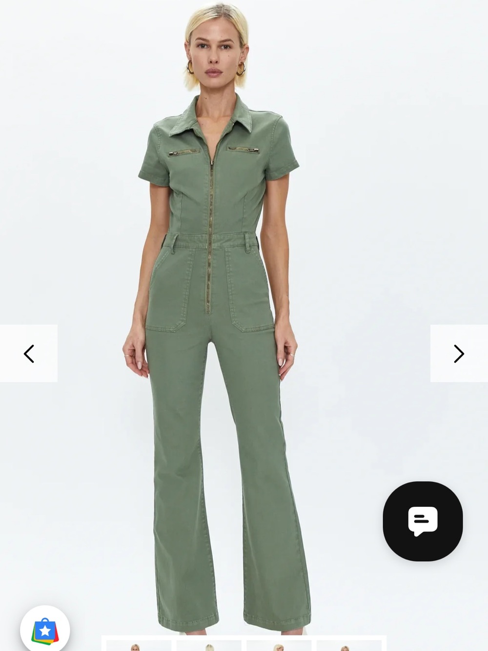 Pistola Women's Olive Short-Sleeve Utility Jumpsuit small